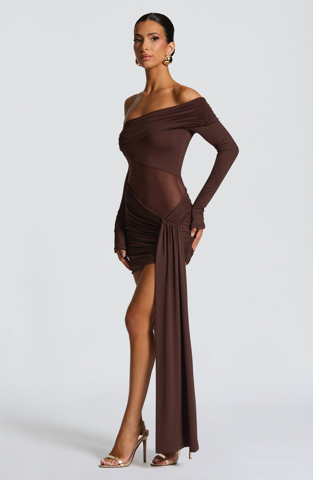Mavra Mini Dress - Plum Brown – image 6