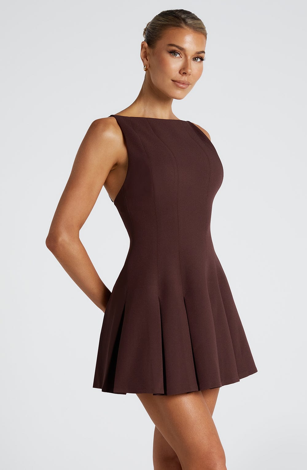 Rory Mini Dress - Plum Brown – image 4