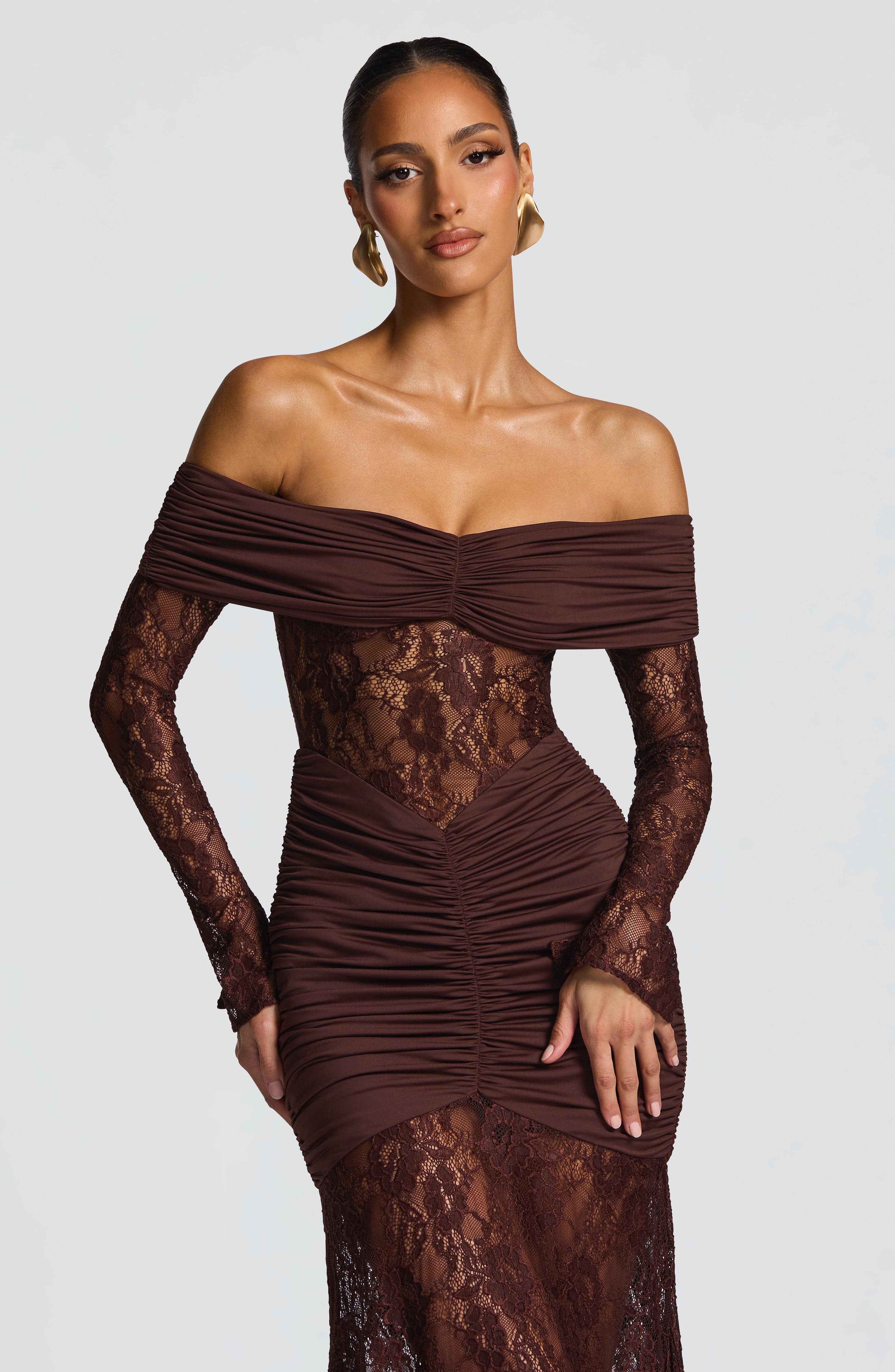 Sauline Maxi Dress - Plum Brown – image 8