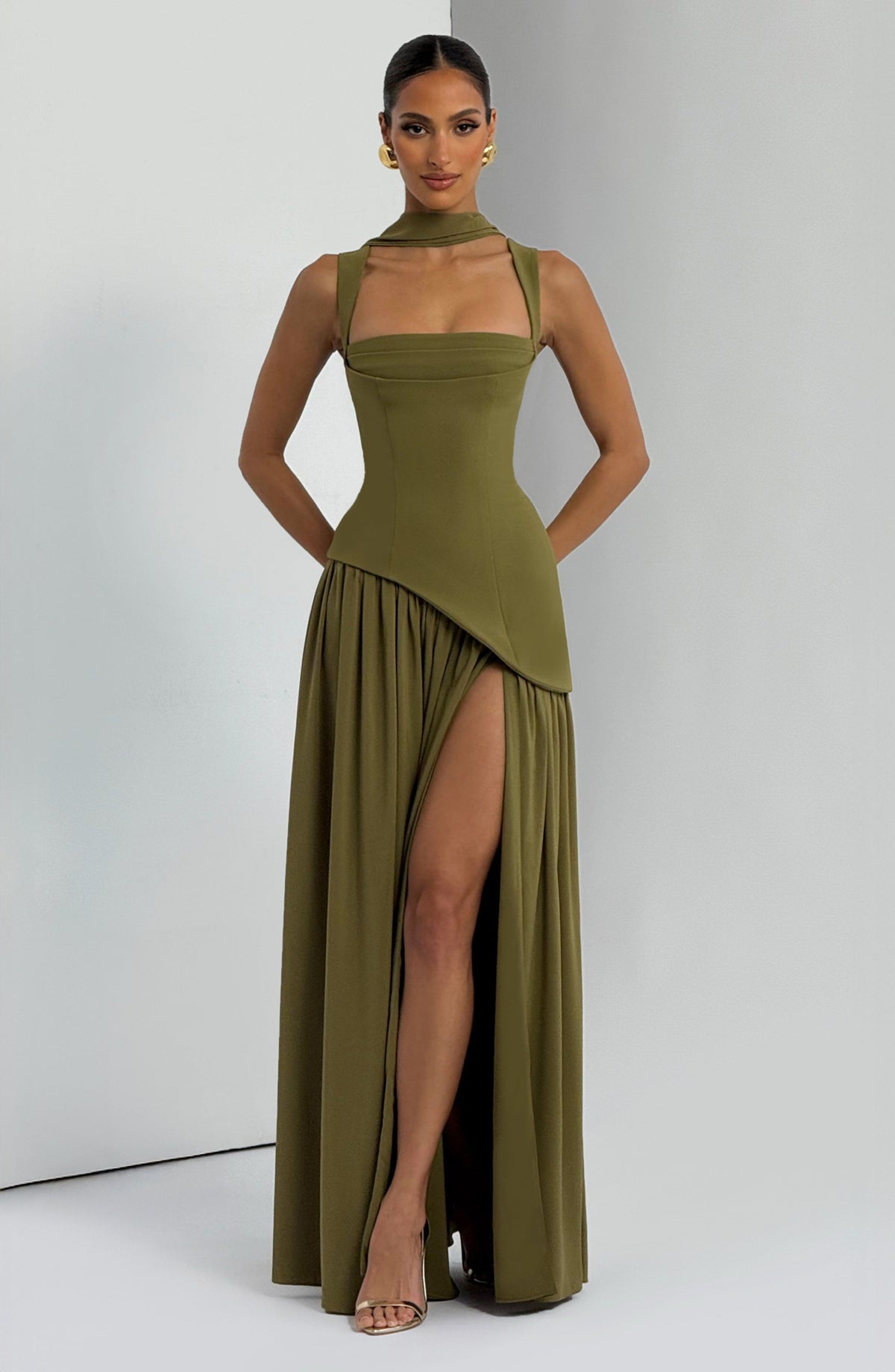 Tullulah Maxi Dress - Deep Olive – image 1