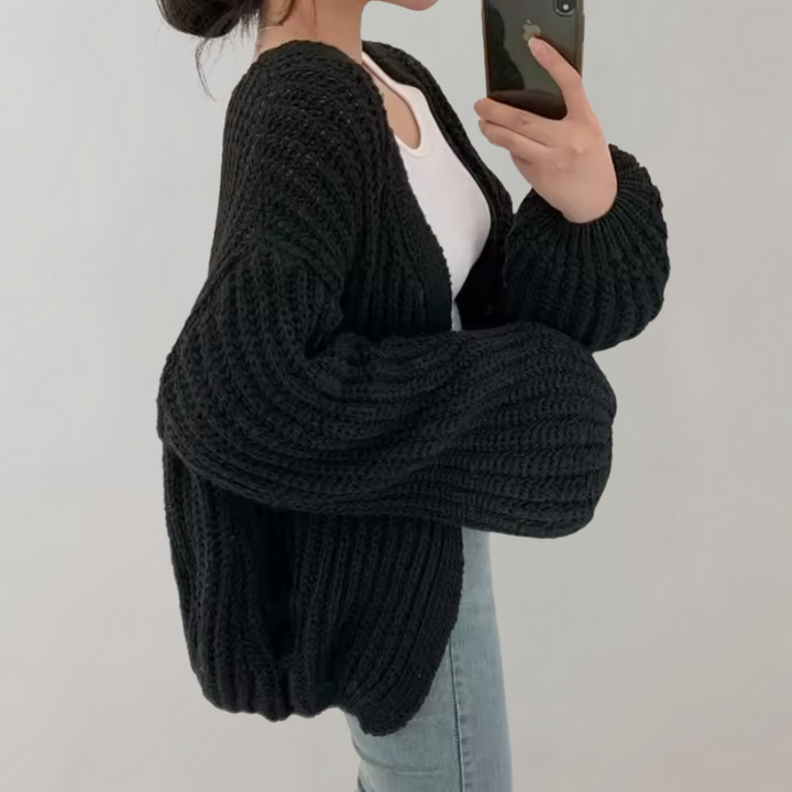 Damen Cardigan Übergröße | Gestrickter Oversize-Cardigan für Alltag und Freizeit
