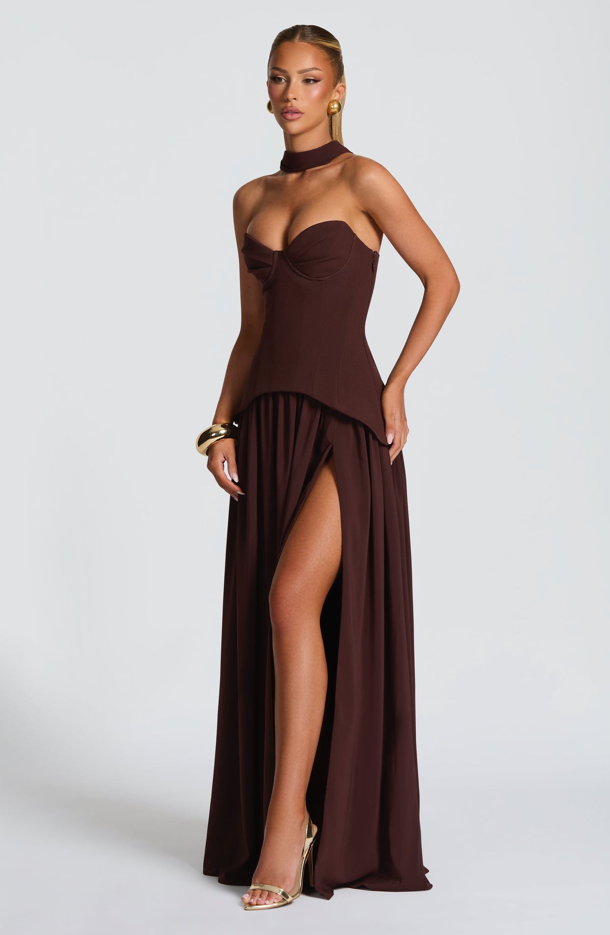 Vietta Maxi Dress - Plum Brown – image 1