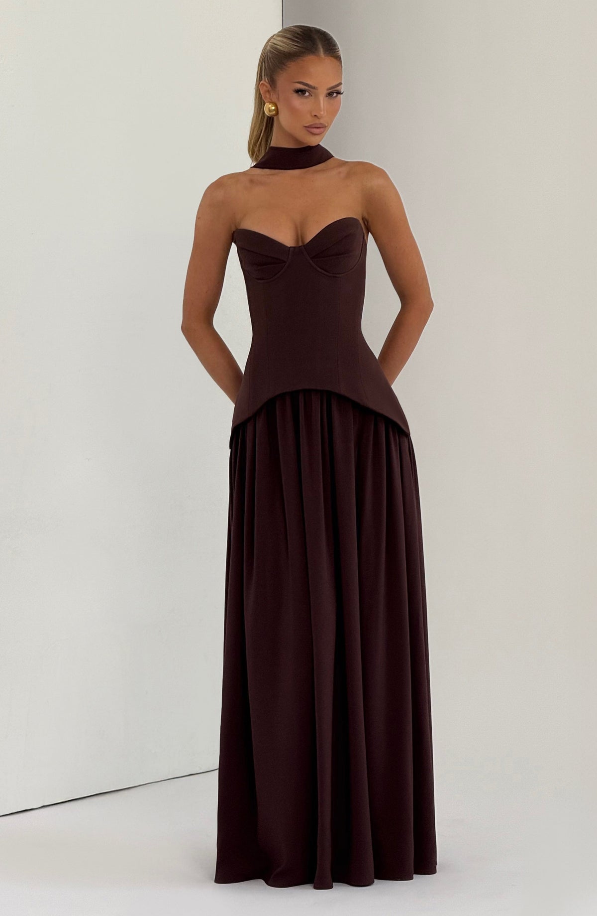 Vietta Maxi Dress - Plum Brown – image 11