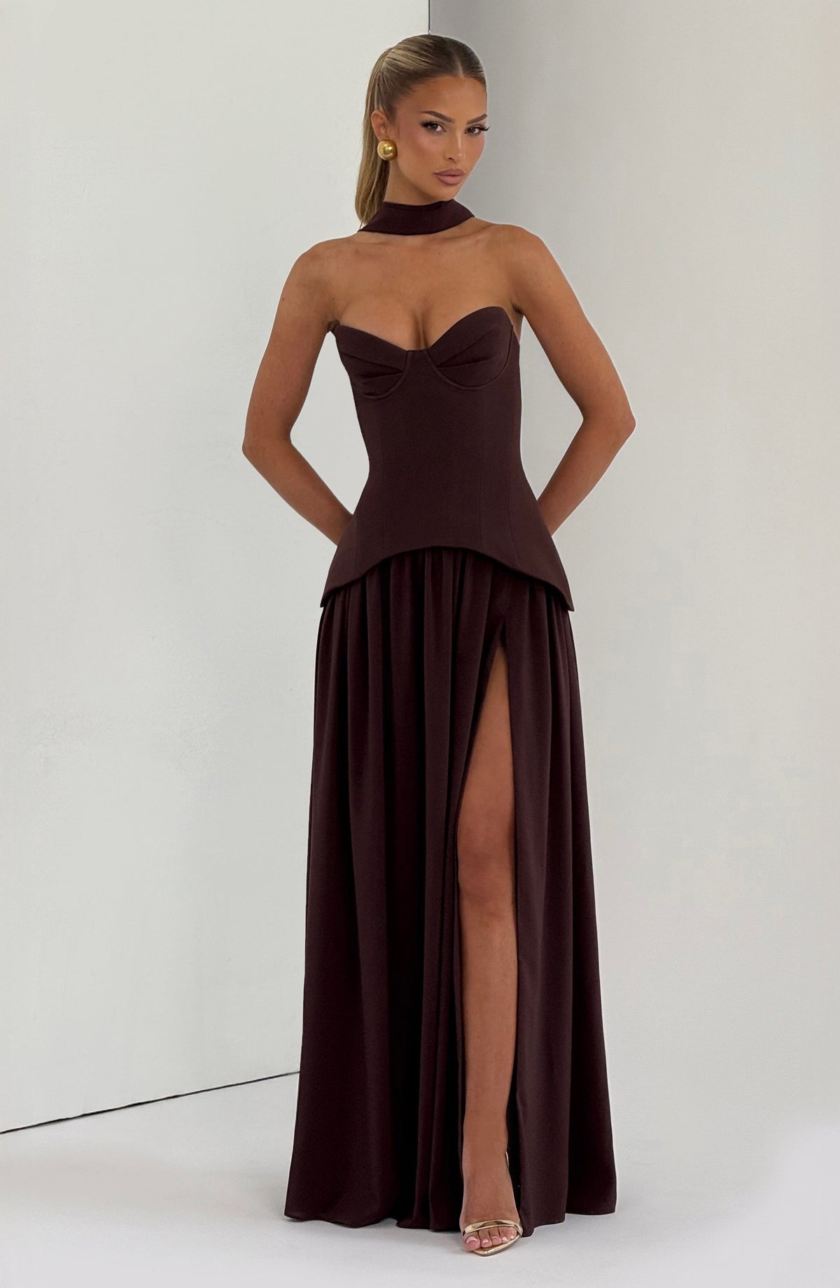 Vietta Maxi Dress - Plum Brown – image 9