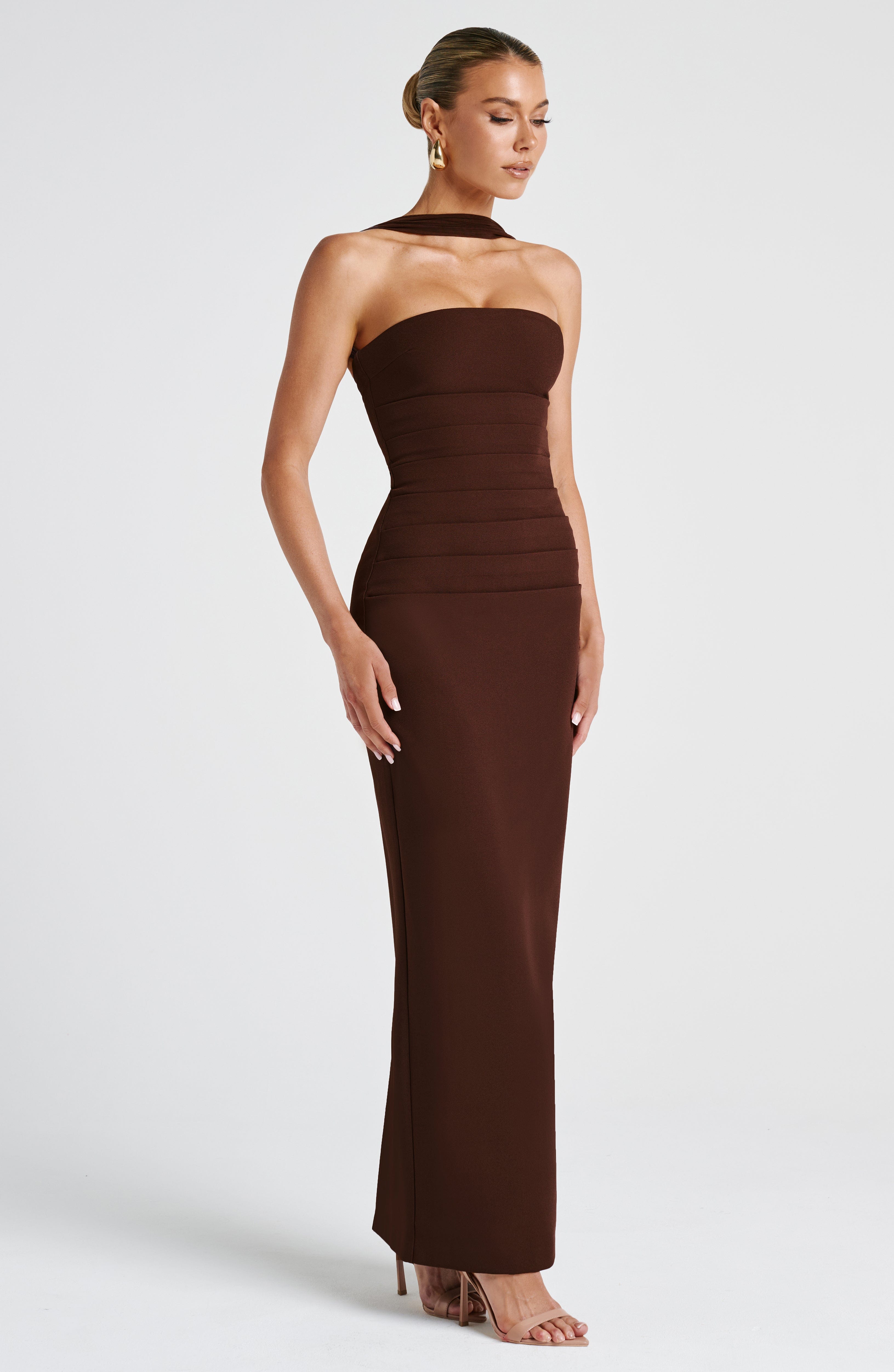 Yulia Maxi Dress - Plum Brown – image 7