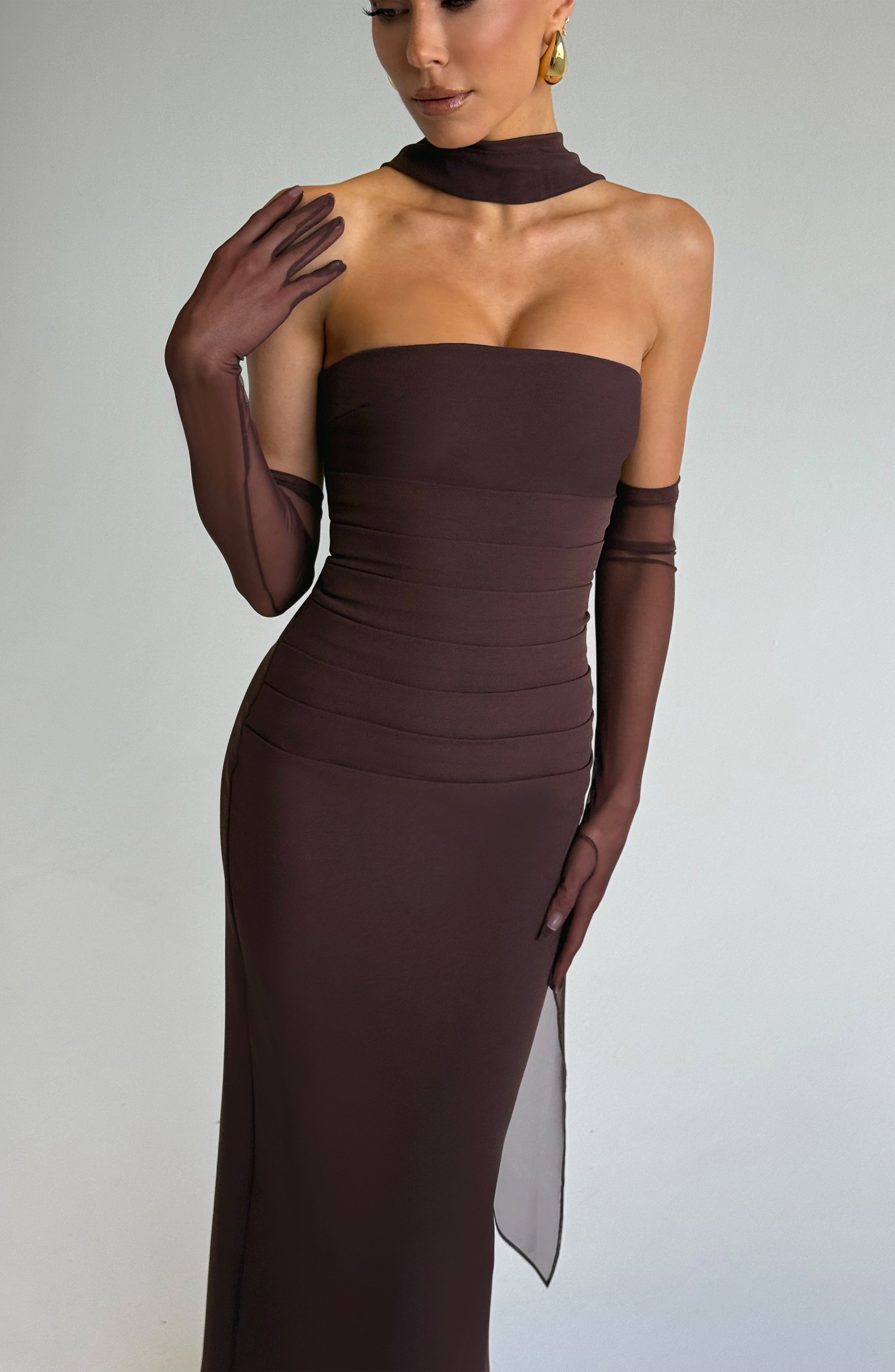 Yulia Maxi Dress - Plum Brown – image 5