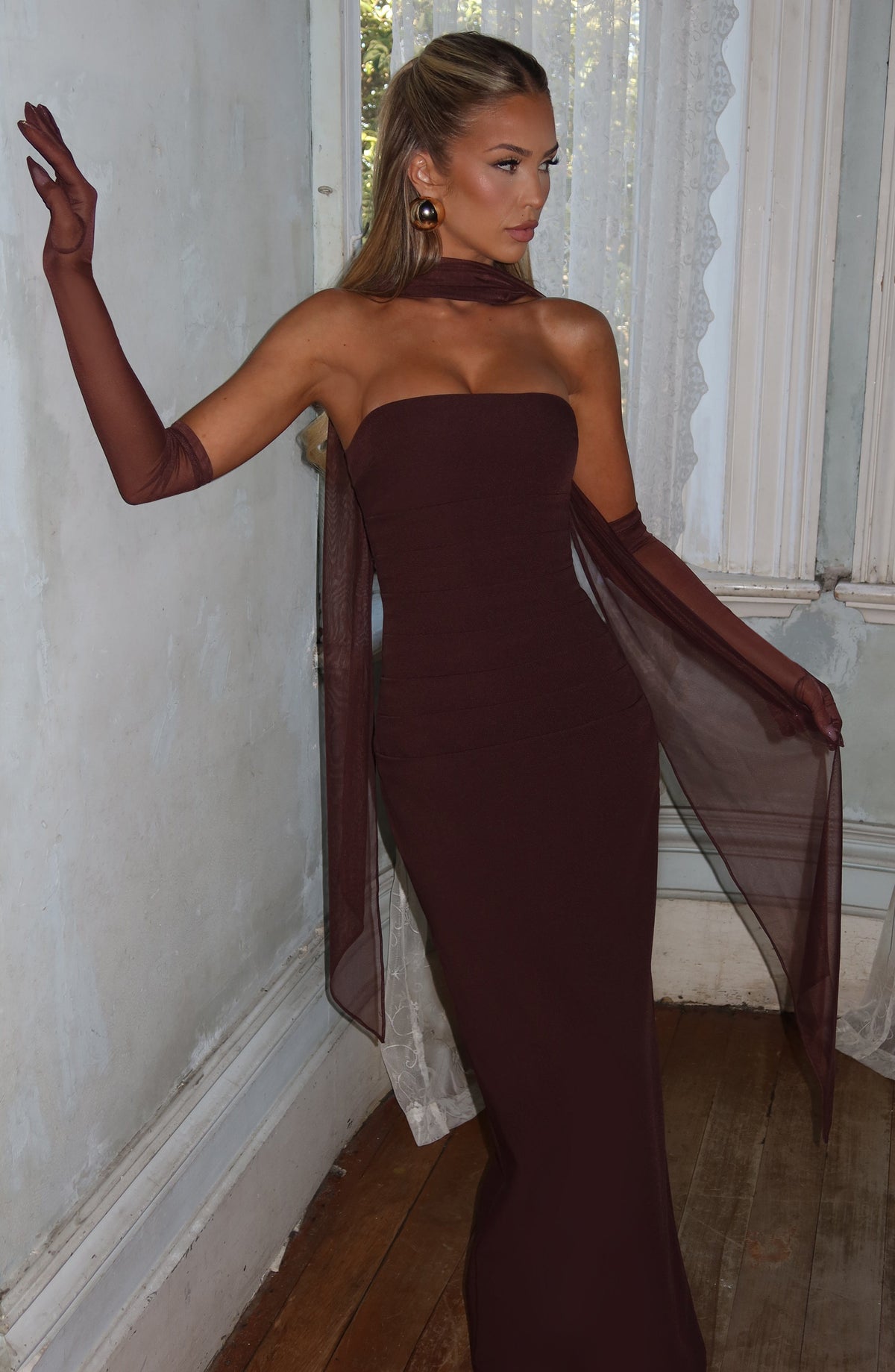 Yulia Maxi Dress - Plum Brown – image 10