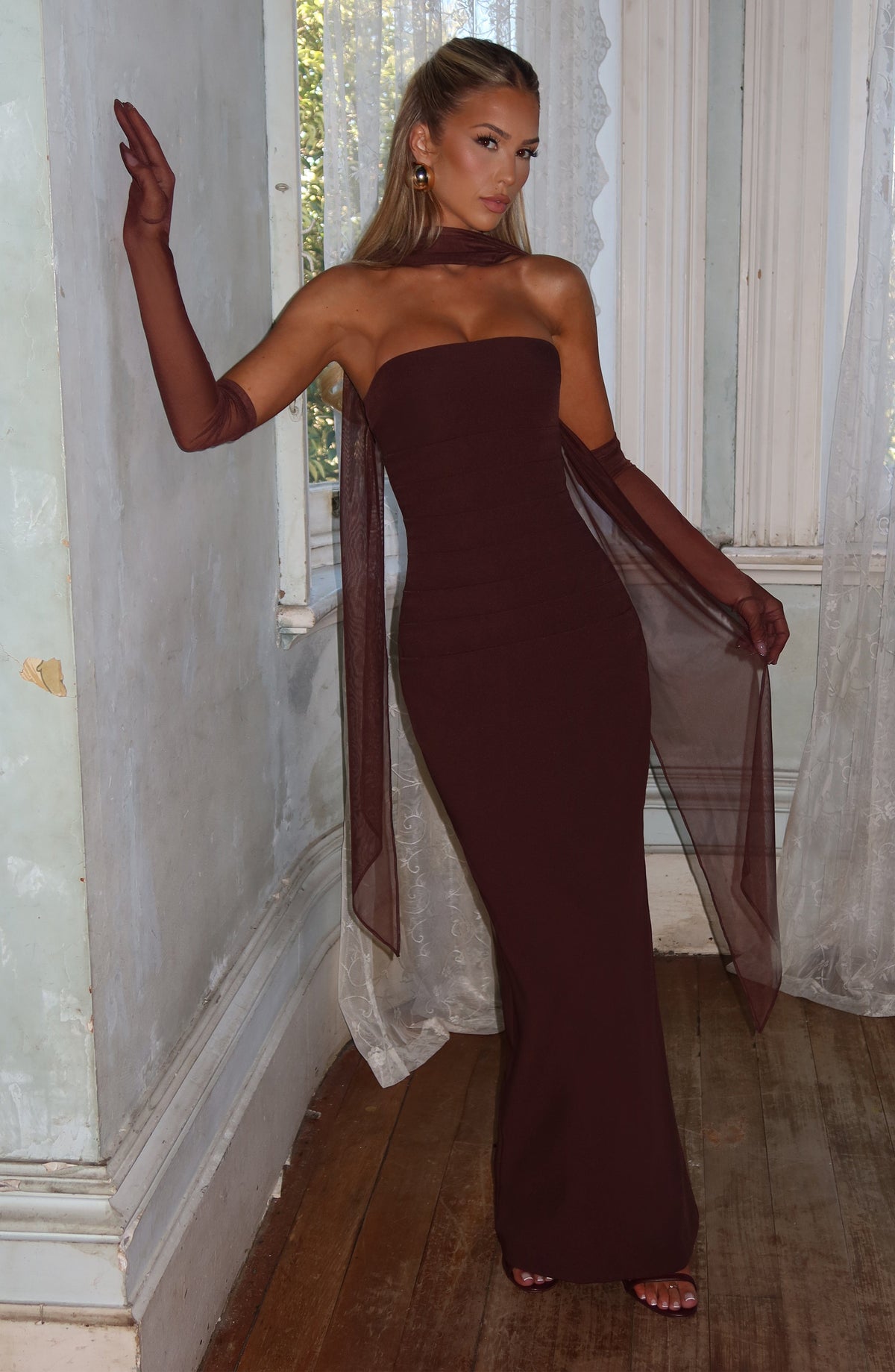 Yulia Maxi Dress - Plum Brown – image 3